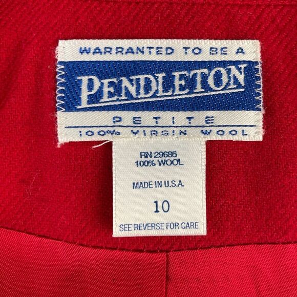 Pendleton Petite Red Wool Dress Jacket Size 10 EUC - Picture 6 of 6